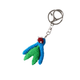 handmade Clitoris Keychain green and blye