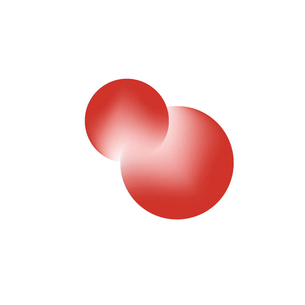 Two red circles on a white background